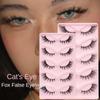 5 Pairs Cat Eye Lashes Faux Mink Eyelashes Clear Band Lashes Natural Look Wispy Mink Eyelashes Full Strip Lashes