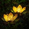 Lotus Shaped Solar Lotus Light Cordless Sculpture Garden Lamp Garden Solar Lights  Home Decoration