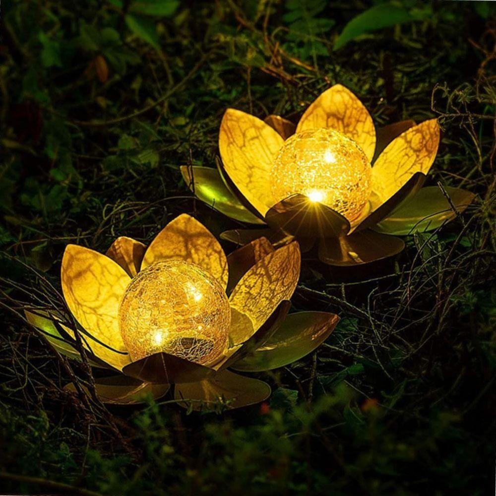 Lotus Shaped Solar Lotus Light Cordless Sculpture Garden Lamp Garden Solar Lights Home Decoration