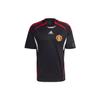 Manchester United Striped Logo Crew Neck T-Shirt Men Tops Black H13905