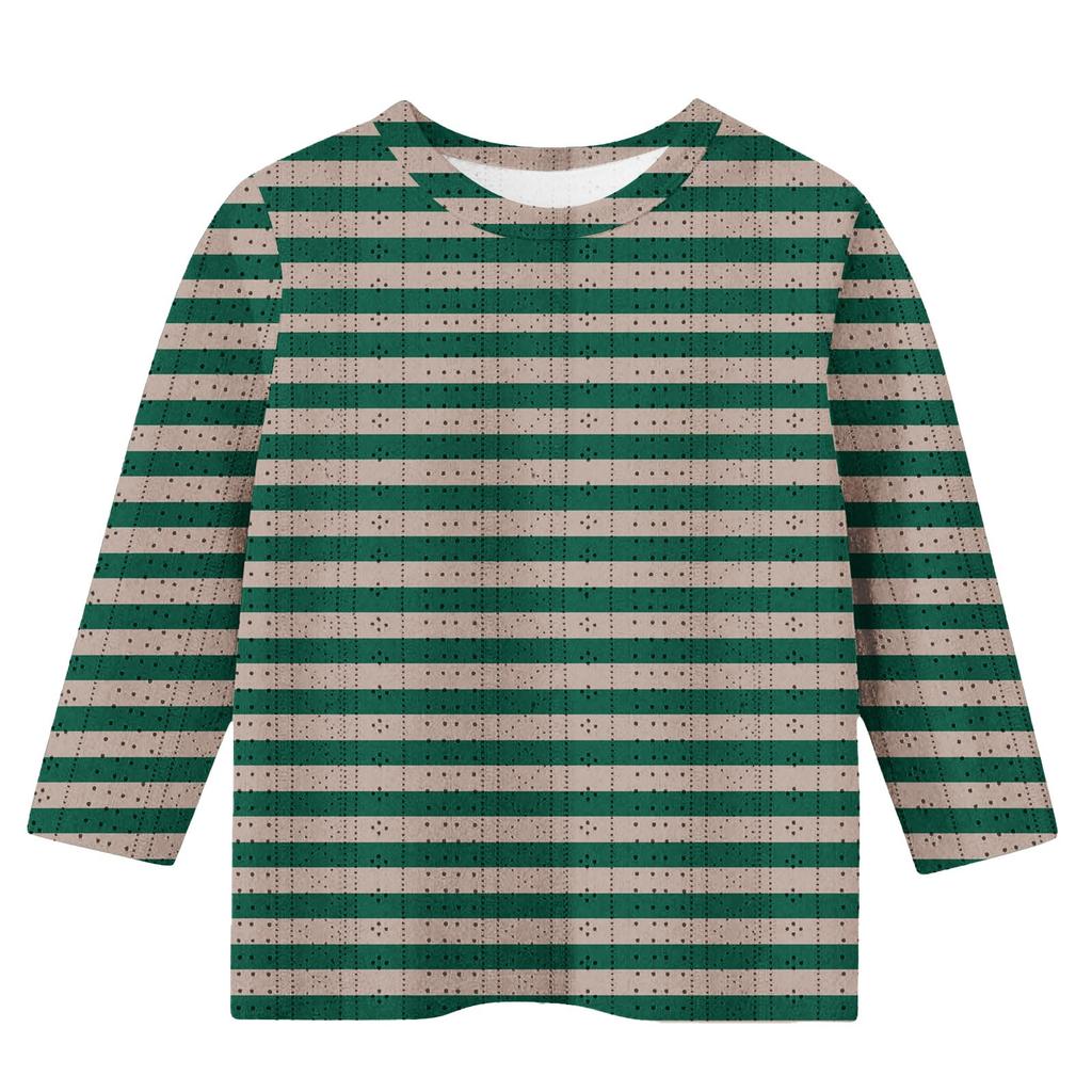 Топы с принтом для девочек 5-16 лет с круглым вырезом и рукавами 3/4 Футболки Модные топы Наряды Футболки