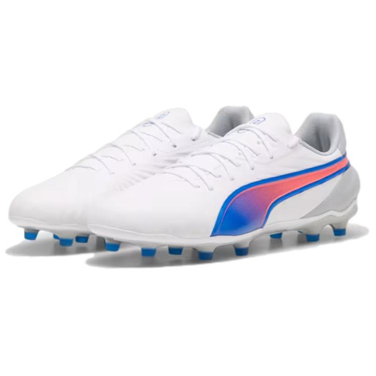 Puma King Match Comfortable Sports AG FG Football Shoes Men Football Shoes White Blue 107863-02