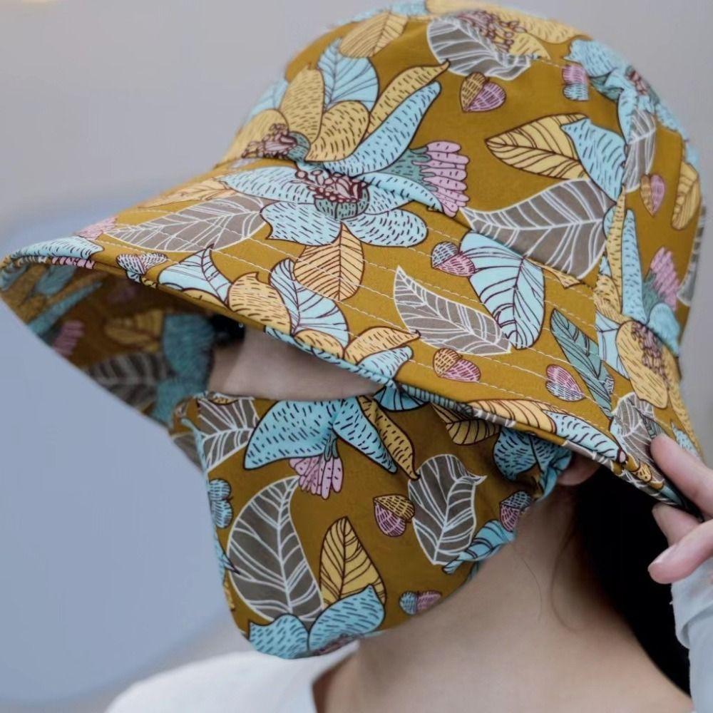 Защита от солнца Солнцезащитная маска Накидка на лицо Кепка-ведро Повседневная женская шляпа от солнца Альпинизм