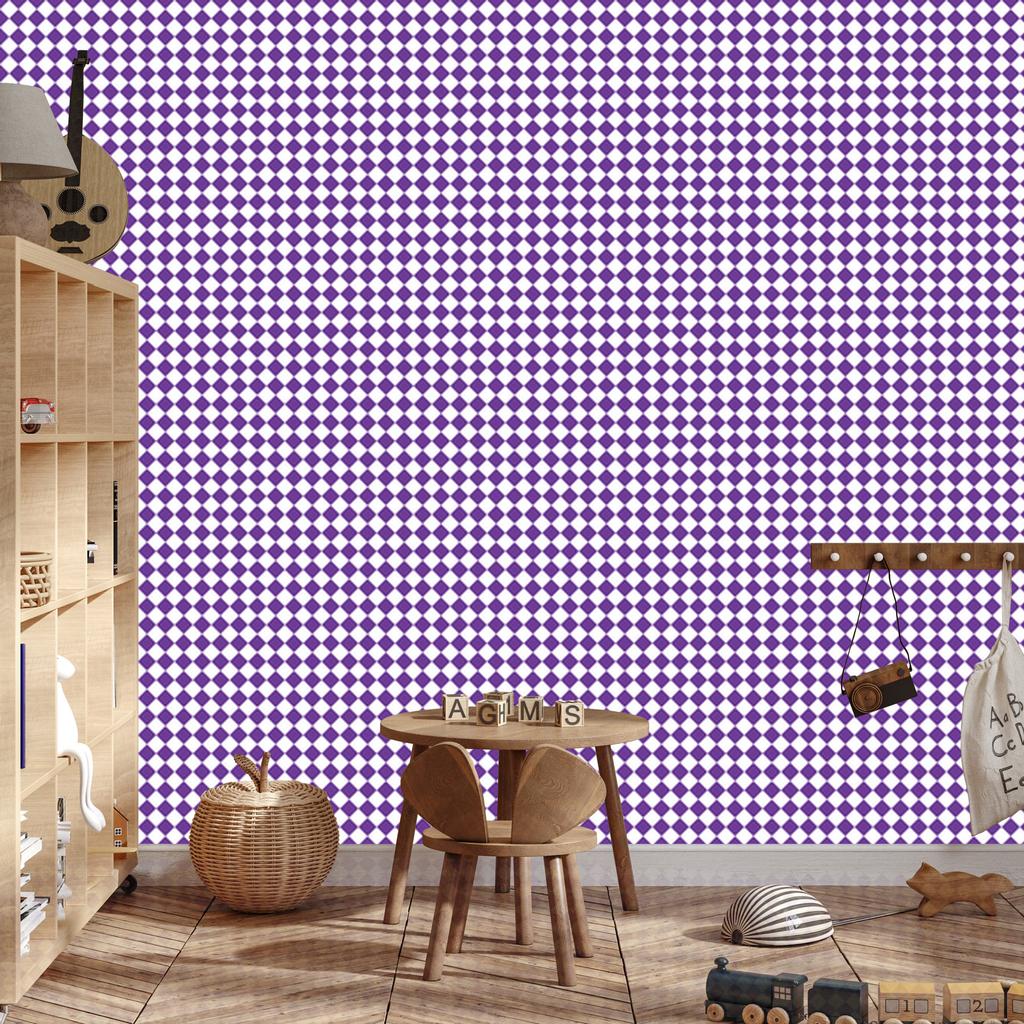 Geometric Diamonds Wallpaper Purple and Lavender 50x1000