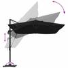 Cantilever Sun Umbrella Black 352 x 251 x 265 cm Polyester and Aluminum