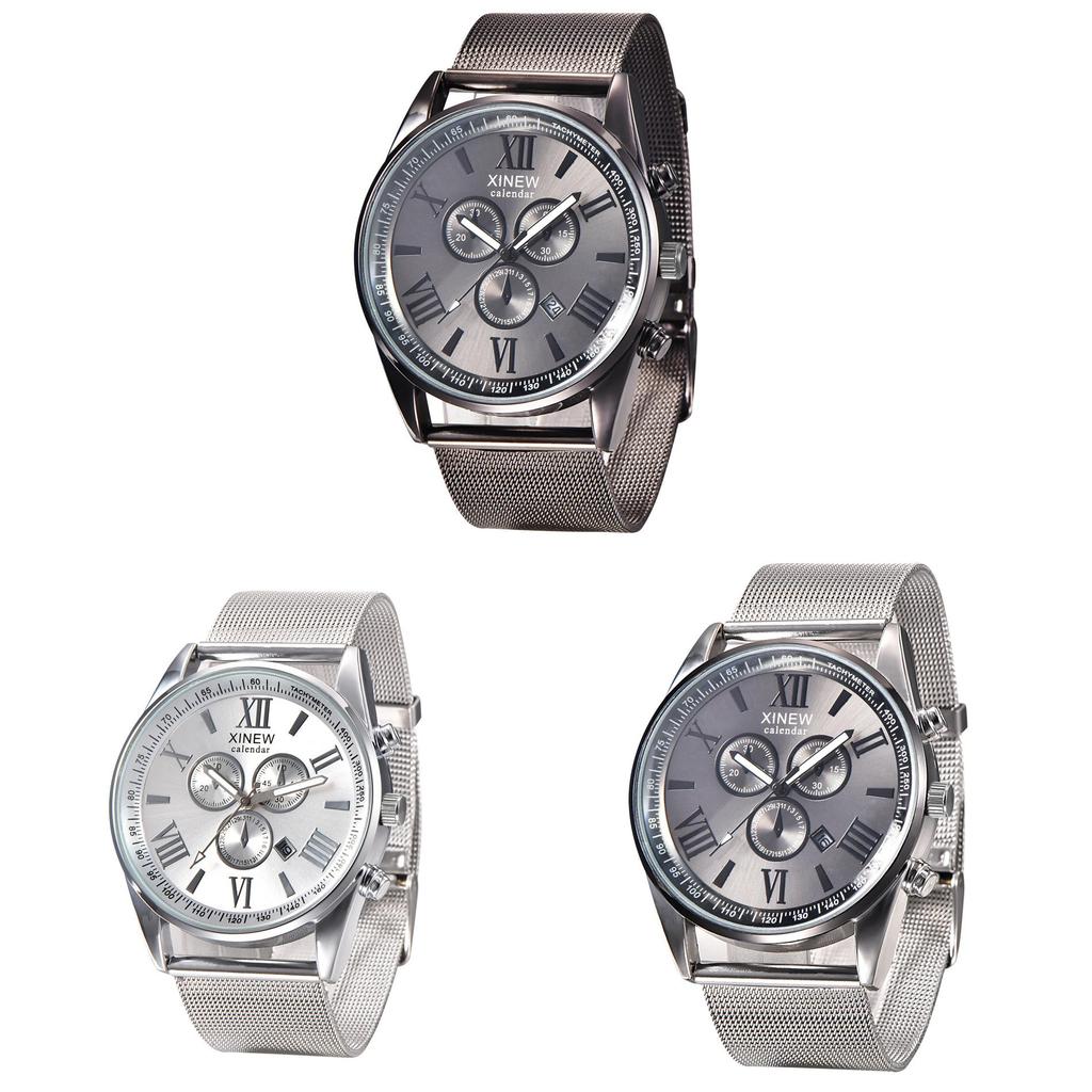 Premium Quality Mens Stainless Steel Military Watch With Elegant Date Functionality