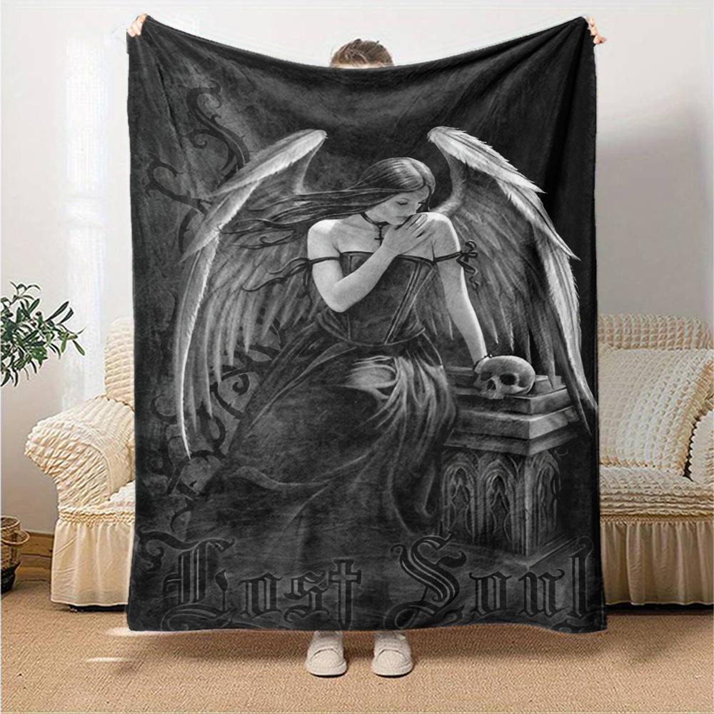Dark Theme Printed Blanket - Perfect for Couch, Bed, Travel & Outdoor Use | Machine Washable, Cozy & Durable.