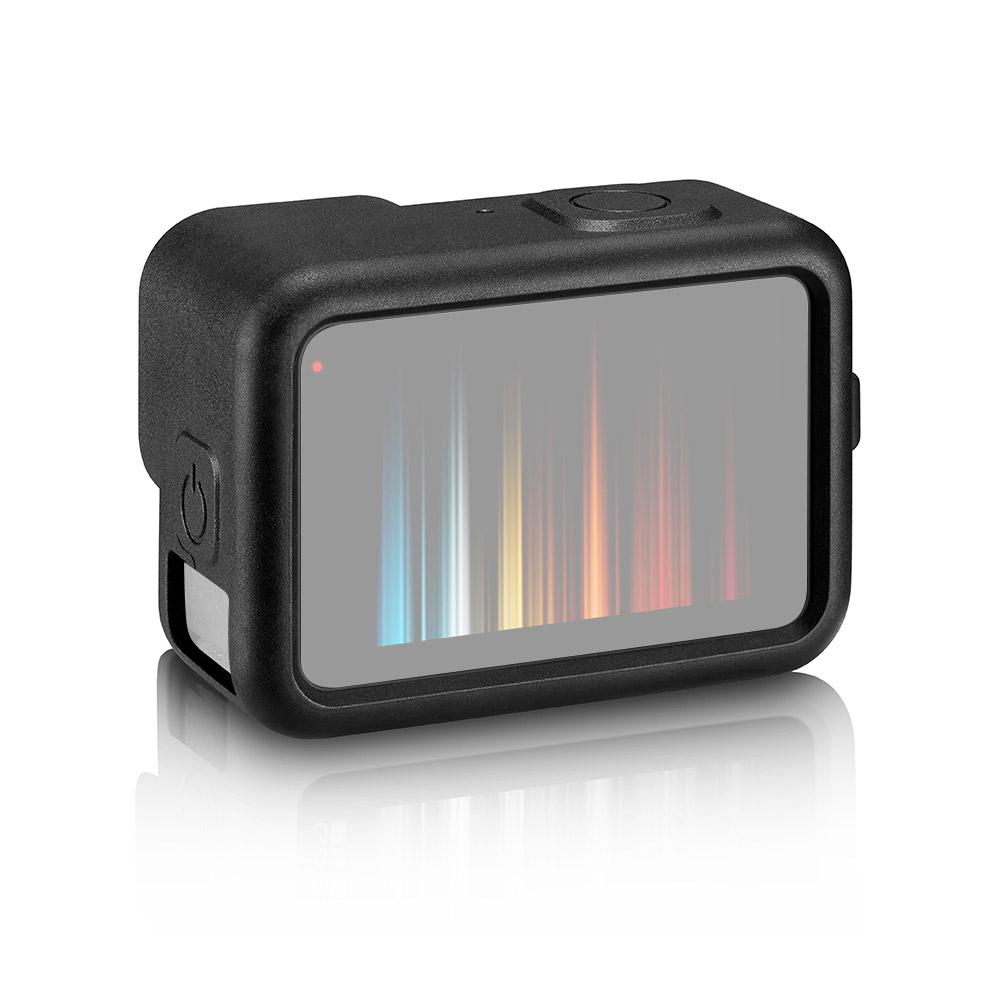 Action Camera Cage Silicone Protective Case Photography Accessory with Lens Cover Hand Rope