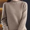 Трикотажный свитер на основе Женский свитер с полувысоким воротником Однотонный вязаный пуловер Теплая удобная рубашка Осень и зима
