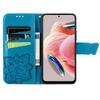 For Xiaomi Redmi Note 12 4G PU Leather Cover Stand Butterfly Imprinted Flip Wallet Phone Case