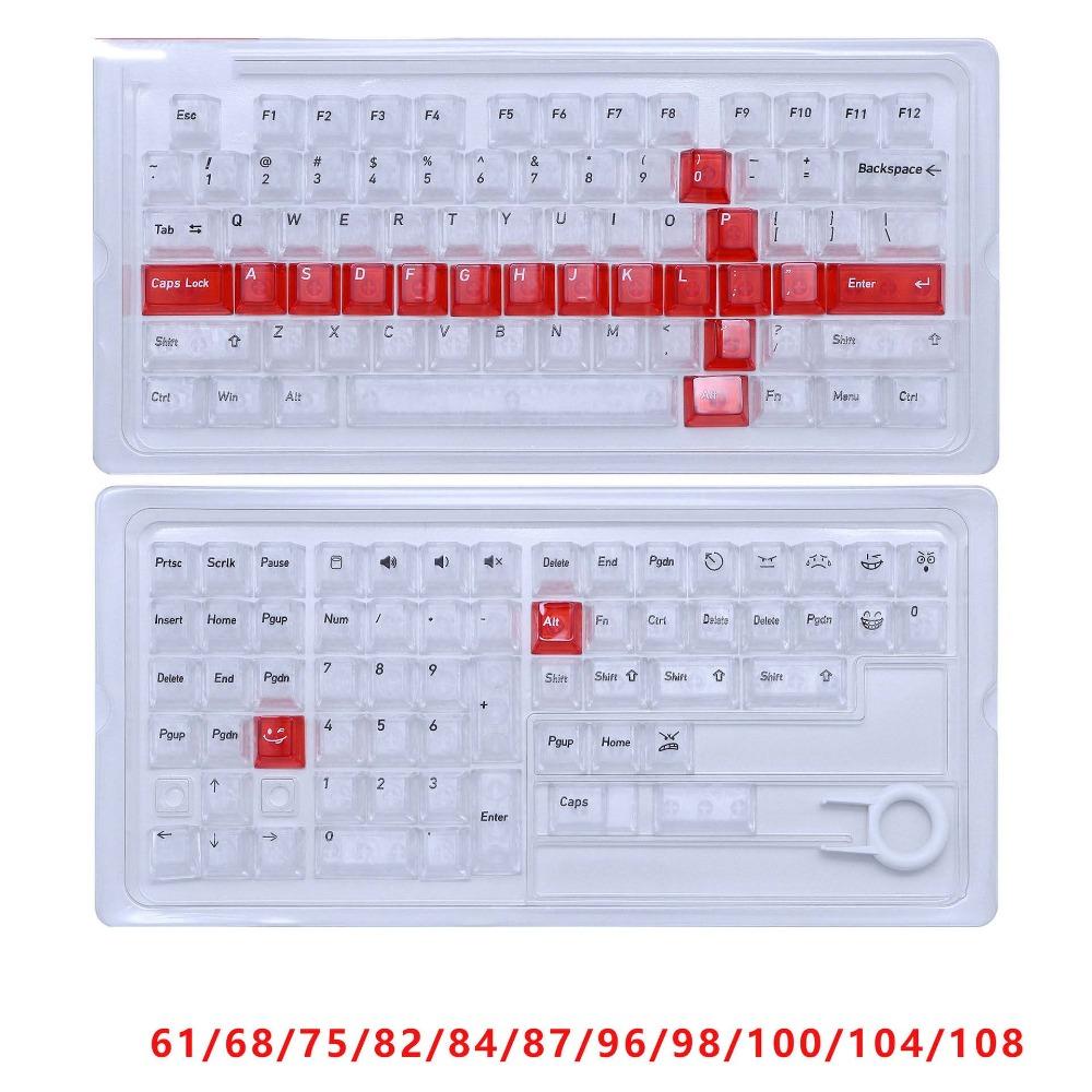 Full Transparent Transparent Keycaps Set Cherry Profile PC Keycaps Desktop Accessories