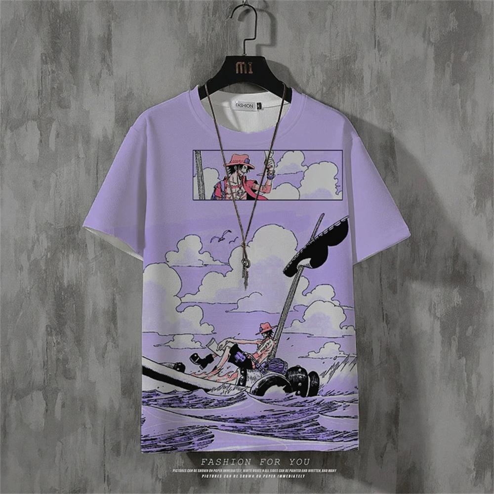 Мужская футболка в стиле аниме в стиле ретро, ​​уличная футболка с короткими рукавами для мужчин, повседневная летняя футболка с 3d принтом, дышащая свободная мужская одежда