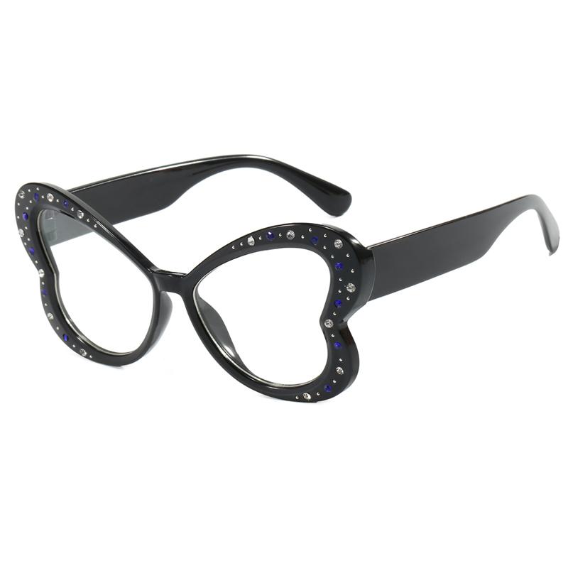 Женские оправы для очков формы бабочки, украшенные стразами, очки для женщин, блокирующие синий свет, корейские стильные декоративные очки