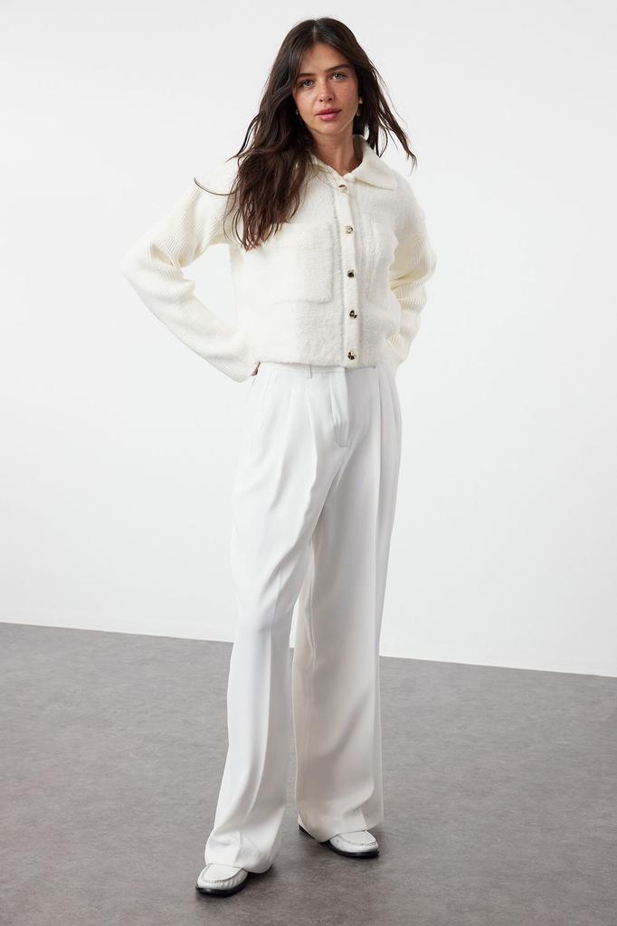 Женский модный стильный кардиган, норковый кардиган оверсайз, широкий крой, пальто с воротником-поло из букле, трикотаж, кардиган