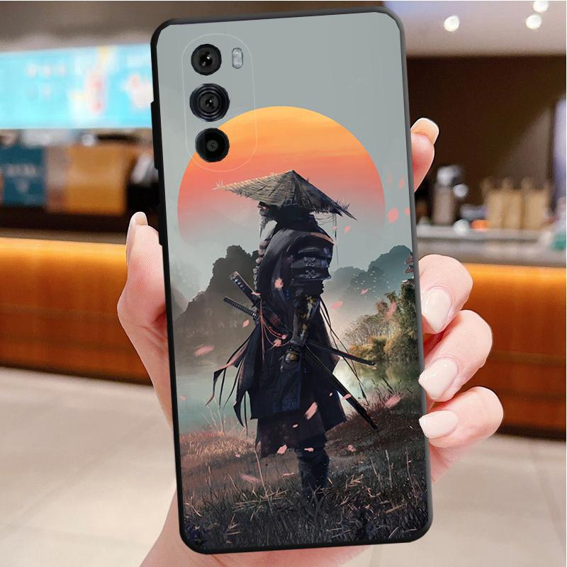 Чехол для телефона Motorola G Stylus 5G G Play G35 G45 G54 G24 G86 G04S E13 E14 E32 E32S Японский самурайский чехол