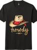"Howdy" Ковбойская Шляпа Западная Футболка - Унисекс Винтажная Графическая Футболка