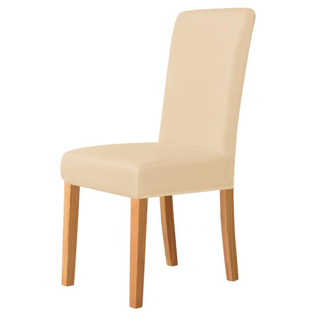 Универсальный антигрязный чехол на стул, бежевый, эластичный, мягкий, однотонный, тканевый, чехлы на стулья для столовой, свадьбы, домашнего декора, защитные чехлы для сидений