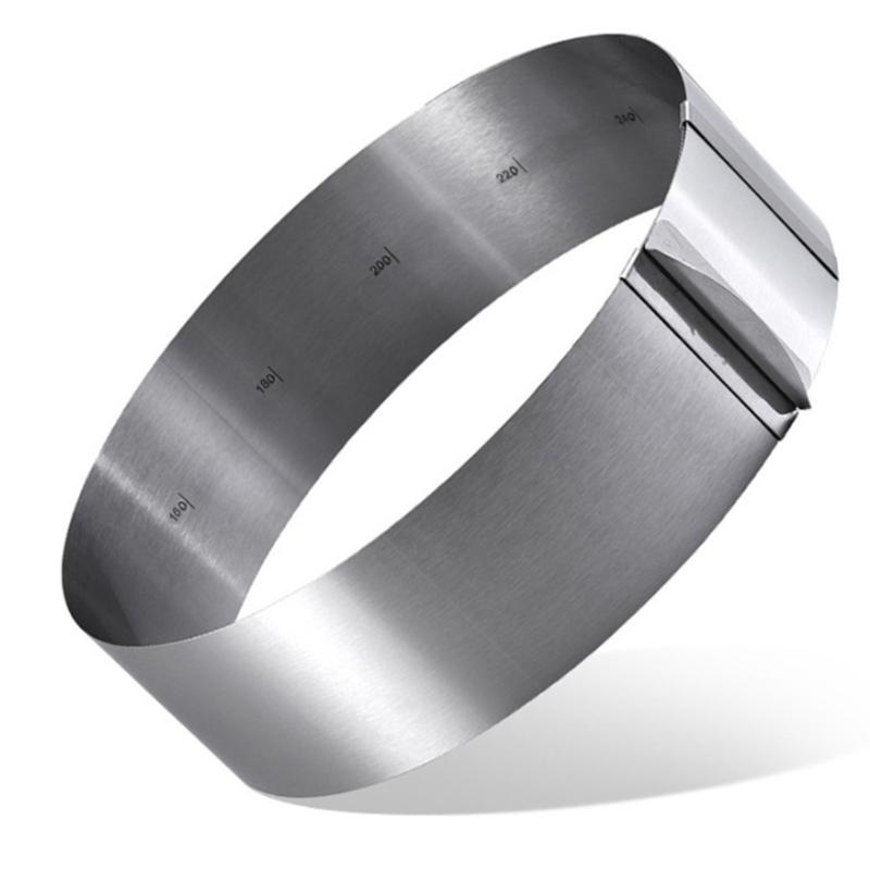 Кольца для мусса из нержавеющей стали, круглые формы со шкалой, нержавеющая регулируемая форма для выпечки, нержавеющий инструмент для украшения торта