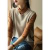 O Neck Fashion Sleeveless Women Knitted Sweater Vest Autumn and Winter Loose Simple New Office Tank Top Elegant Buttons Simple Clothing