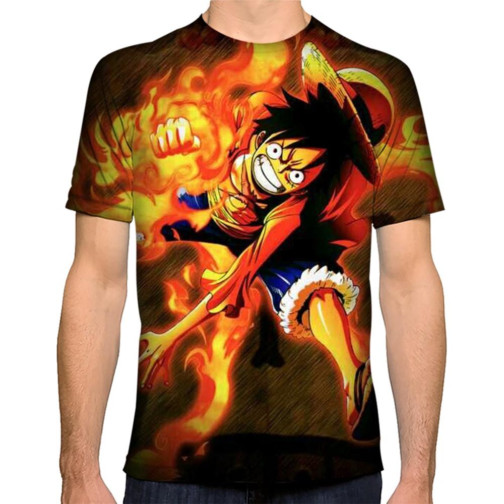 Летняя мода креативность Луффи 3D печать горячая личность модная крутая рубашка с короткими рукавами