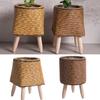 Rattan Woven Flower Planters With Removable Legs Wove Plant Stand Practical Flower Pot