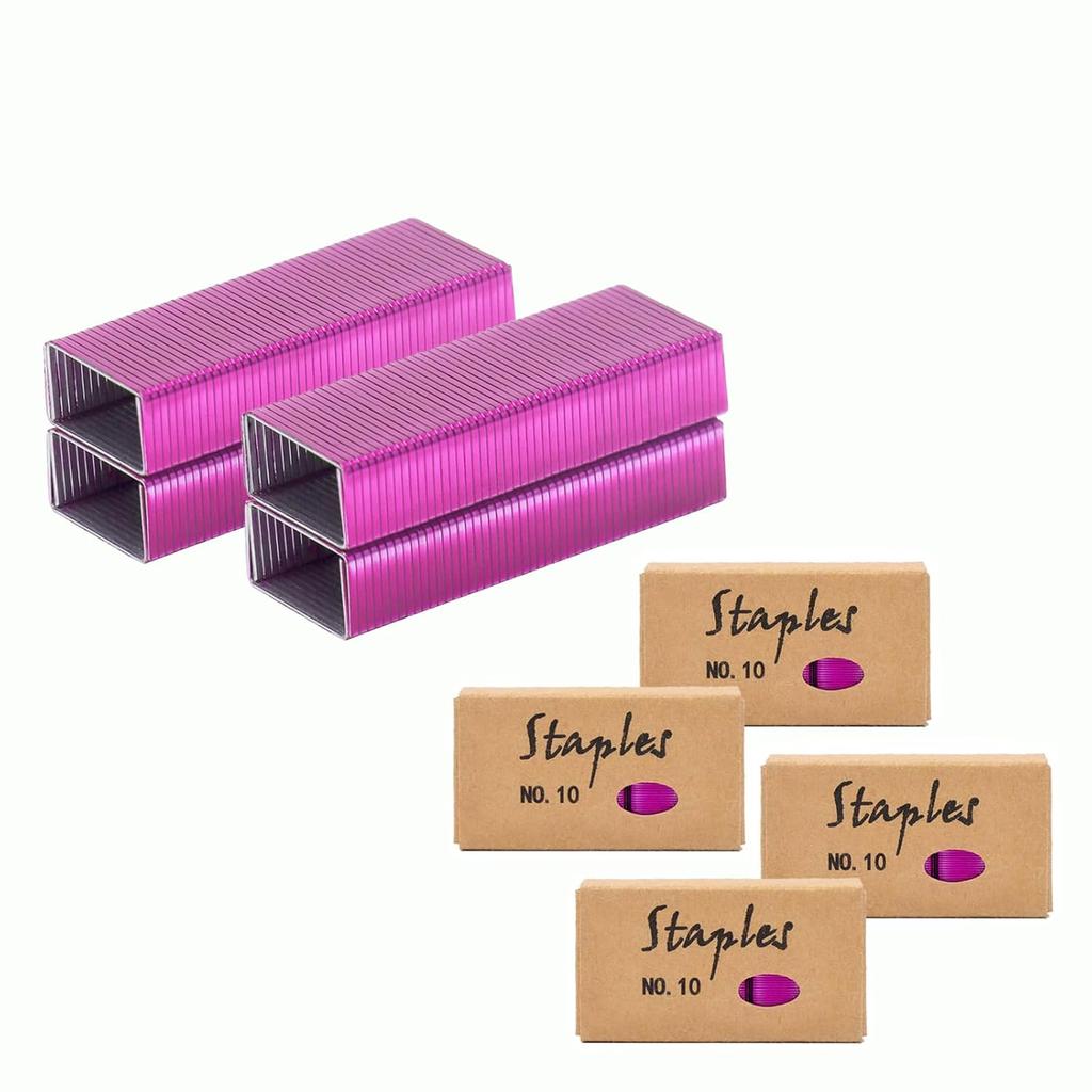 NatSumeBasics Colorful #10 Staples Colored Staple for Mini Stapler, 4000 Metallic No. 10 Staples, Smaller Than Standard Staple (Assorted)