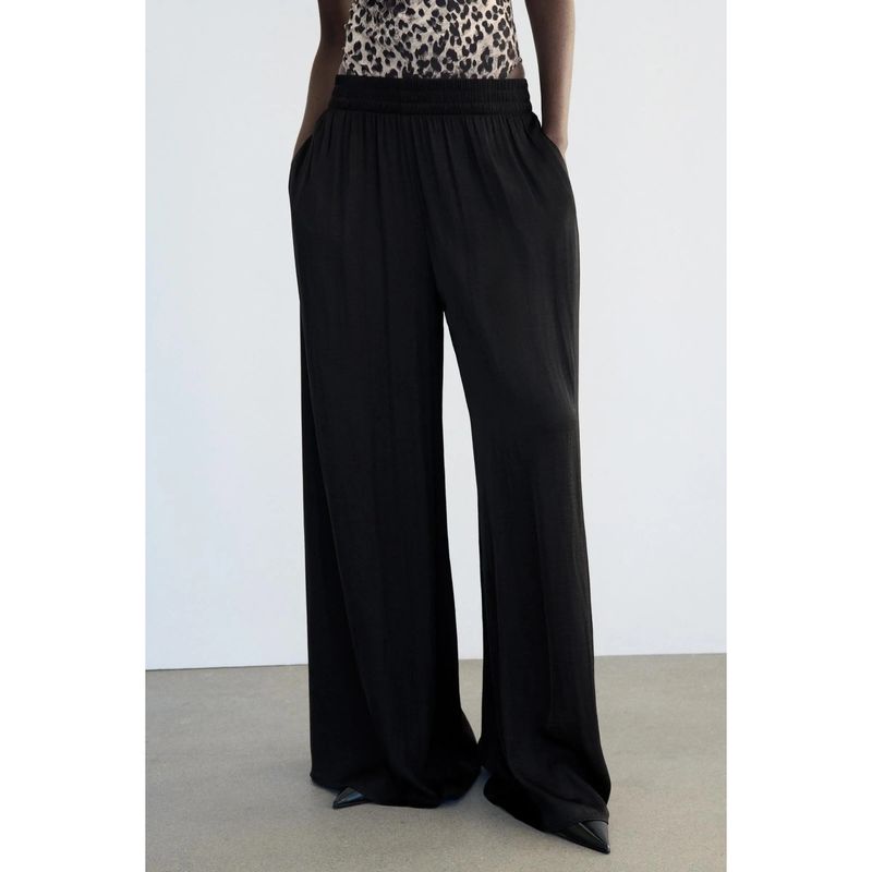 Spring New Fashion Work Clothing Pleated Decoration Casual Easiest for Match High Waist Stretch Waist Wide Leg Pants 9929049