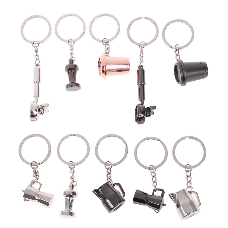 Creative Coffee Keychain Coffee Handle Keyring Portable Coffee Accessories Gift