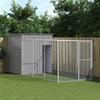 VidaXL Chicken Coop with Run Light Grey 165x455x181 Cm Galvanized Steel 3189114