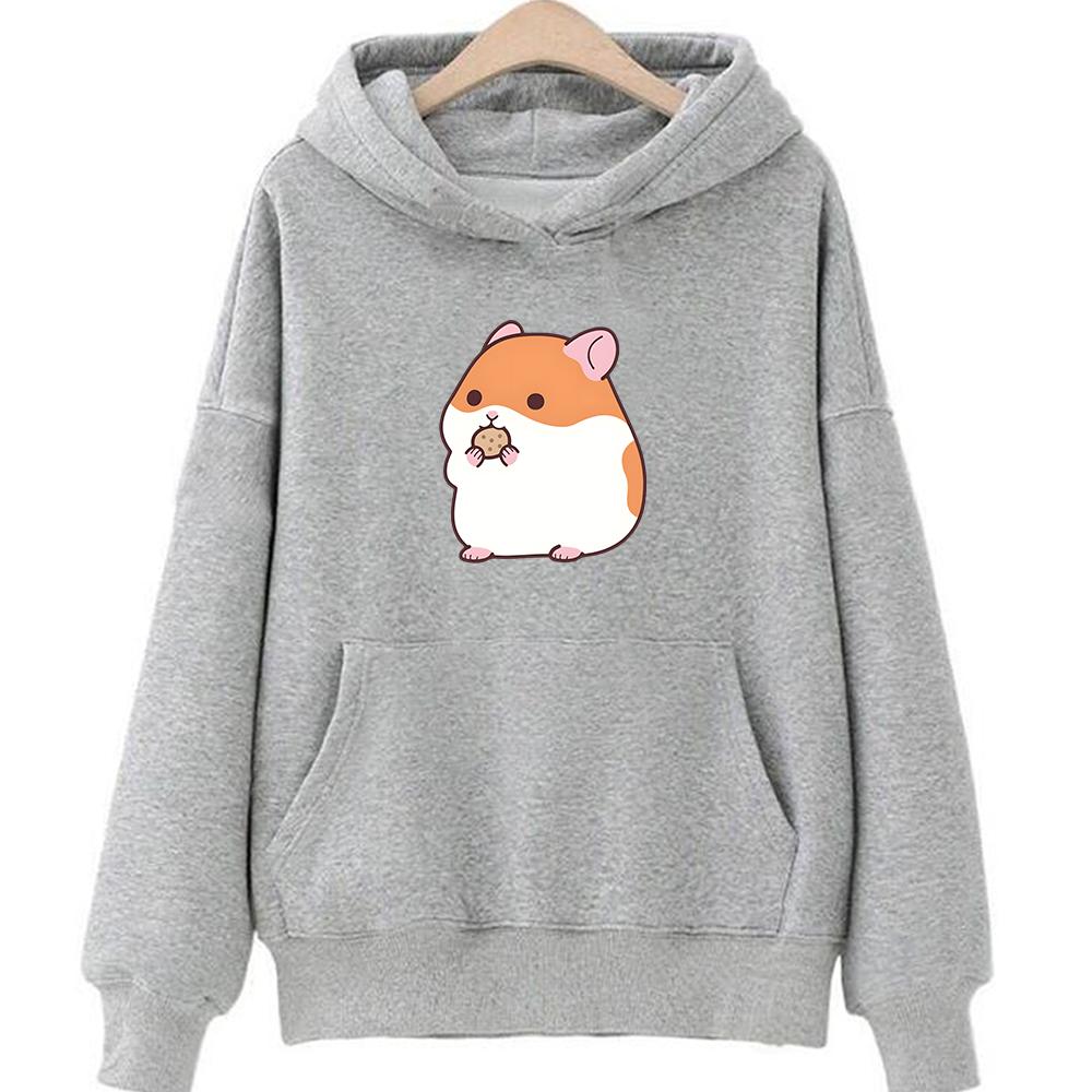 Hamster Hoodie Animal Cartoon Sweatshirts Streetwear Kawaii Cute Winter Pullover Regular Fit for Boys/Girls Long Sleeve Soft Top