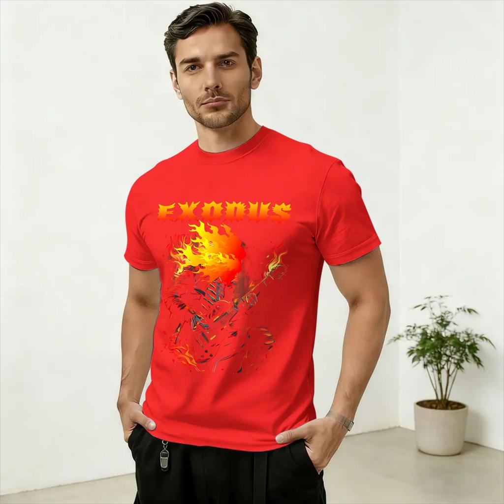 Rock Band Exodus Fan Art Cotton T Shirt For Unisex Summer Aesthetic T Shirts Round Neck Harajuku Tee Shirt Plus Size Clothes