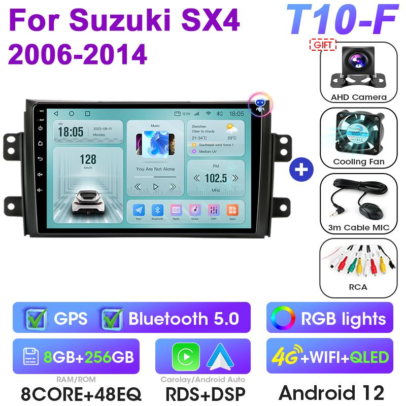 2 Din Android 12 автомобильное радио для Suzuki SX4 SX 4 2006-2014 Fiat Sedici 2005-2014 CarPlay интеллектуальные системы Smart Autoradio