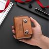 Solid Color Men Card Holder Zipper Business Clutch Bag Simple Three Fold Wallet  Women