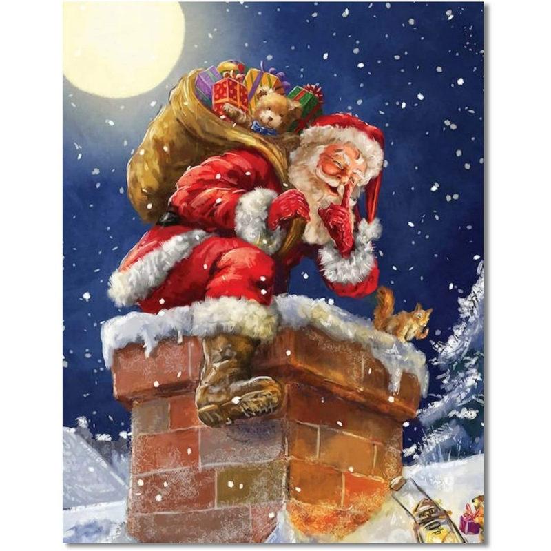 New 5D Diamond Painted Full Diamond Interior Decoration Snowman Santa Diy Painted Round Diamond Handmade