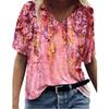 Летний топ с V-образным вырезом и 3D-цветочным принтом, модные повседневные женские футболки с короткими рукавами