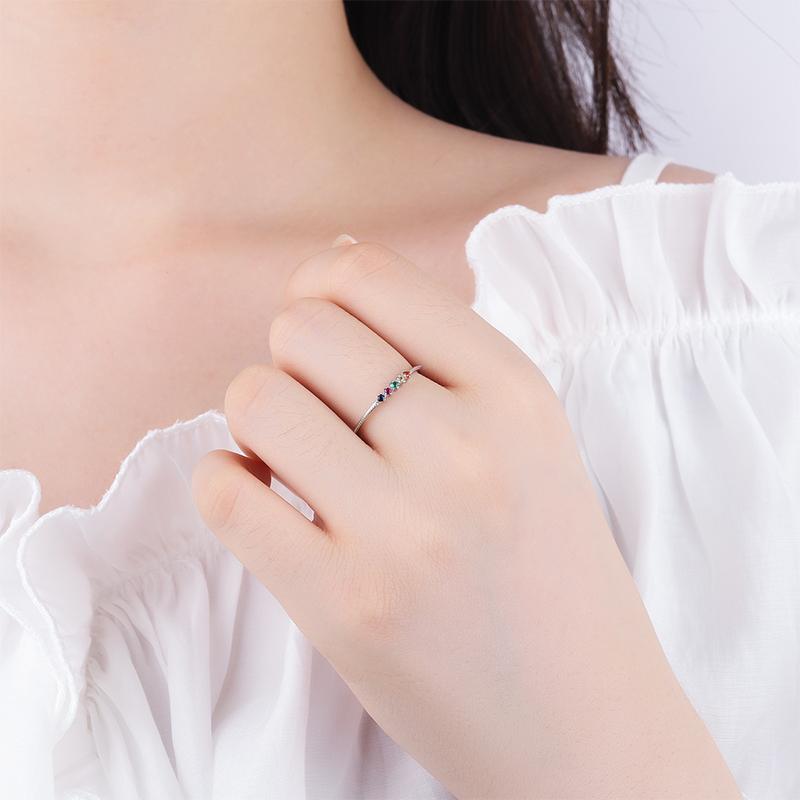 Изысканное красочное кольцо с цирконом круглой формы из серебра S925 для женщин, креативное блестящее ювелирное изделие из стерлингового серебра с цирконом, свадебное кольцо, подарок на день рождения