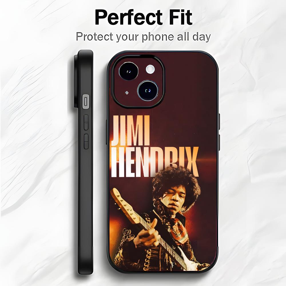 Чехол для телефона Rock American Guitarist J-Jimi Hendrix Чехол для телефона Мягкая упаковка Легкий Для iPhone17 16 15 14 13ProMax
