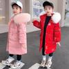 Children's Down Jacket Mid-length Shiny Winter New Style Fashionable Baby Girl Winter White Duck Down Jacket