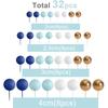 32Pcs Ball Cake Toppers Mini Balloon Cupcake Topper Sticks Foam Ball for Kids Boy Girl Birthday Party DIY Decoration Baby Shower