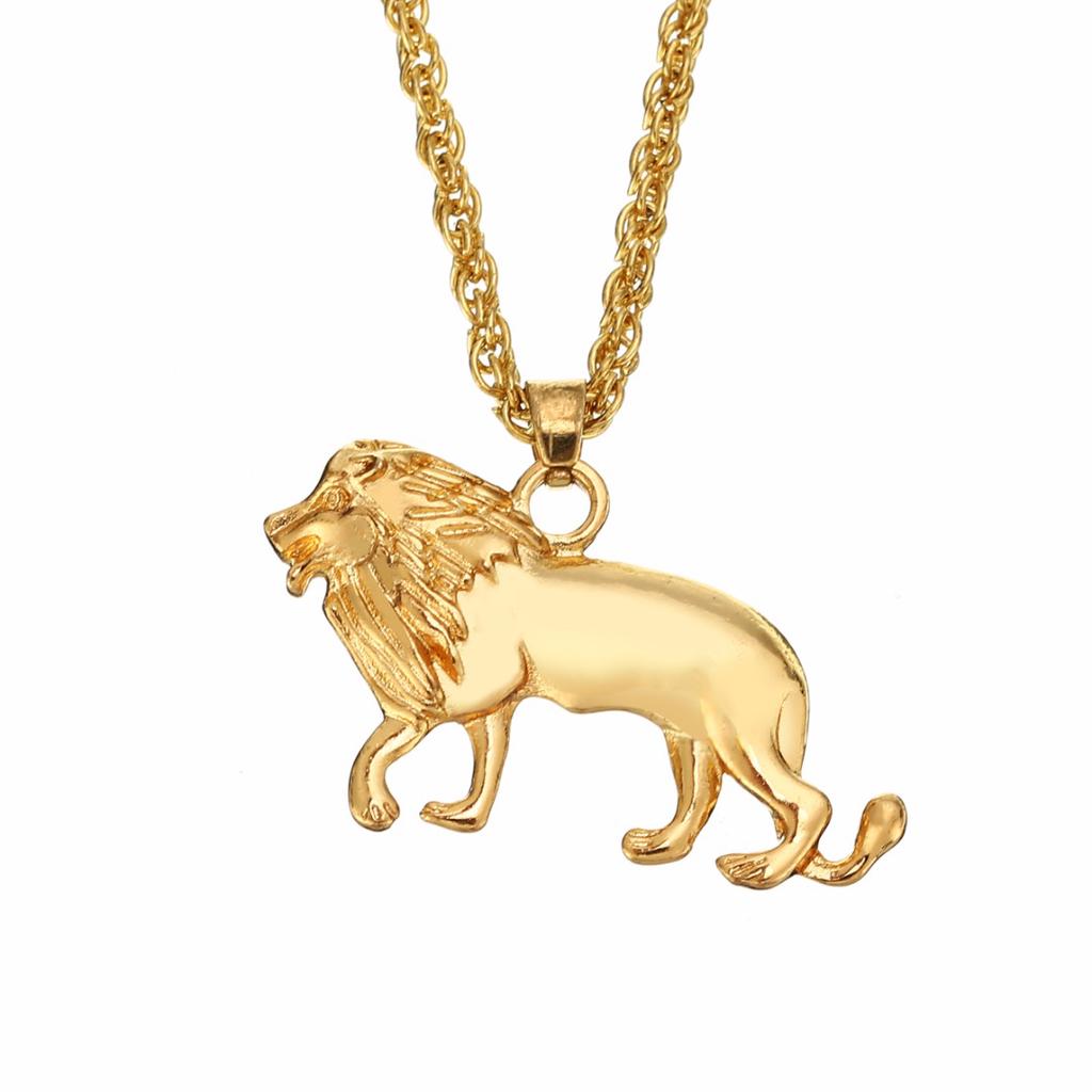 MAIJIABAO Кулон в виде льва на цепочке золотого цвета в стиле хип - хоп