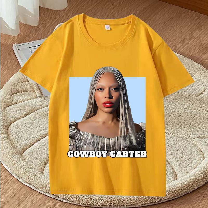 Бейонсе Cowboy Carter Музыкальный Тур 2025 Мерч Футболка Унисекс s Женский Оверсайз Топ 100% Хлопок Короткий Рукав Летний Принт Унисекс Топы