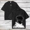 Gojo Satoru Jujutsu Kaisen Men Women Tshirt Washed Cotton T-shirt Clothing Summer Short Sleeve Oversized Tees Streetwear