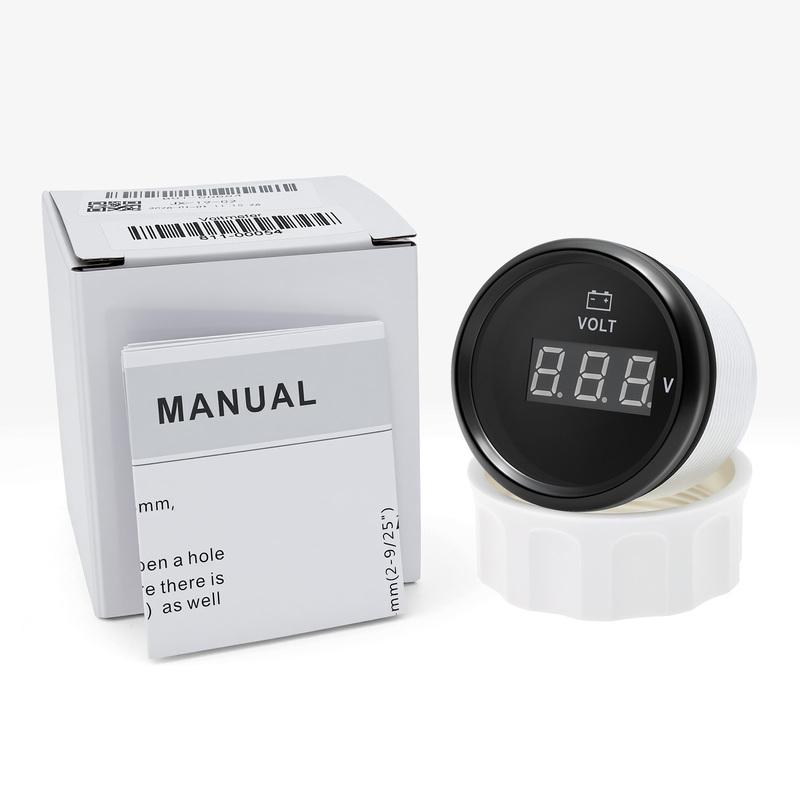 52mm Voltmeter Universal Electrical Car Truck 8-16V 18-32V 9-32V with Red Backlight 12V 24V for Car Boat
