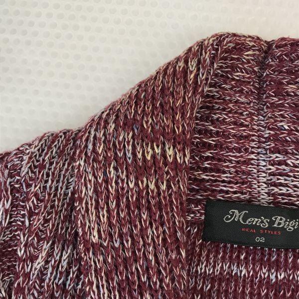 Men's Bigi 57% Linen Jacket Cardigan 2 M Wine Red(USED)