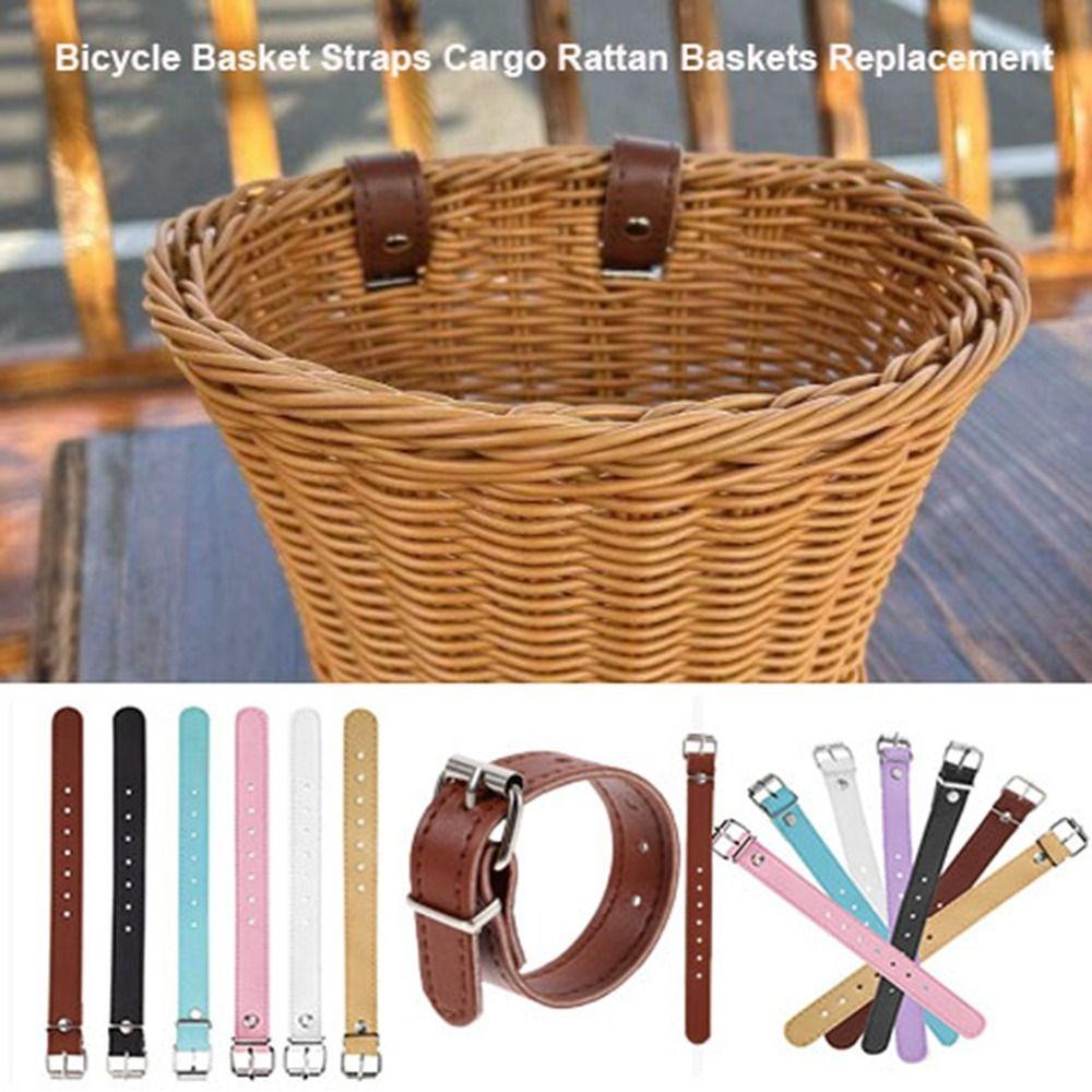1pair Leather Cargo Rattan Baskets Replacement Children's Bicycle Buckle Belt  Hardware Accessories