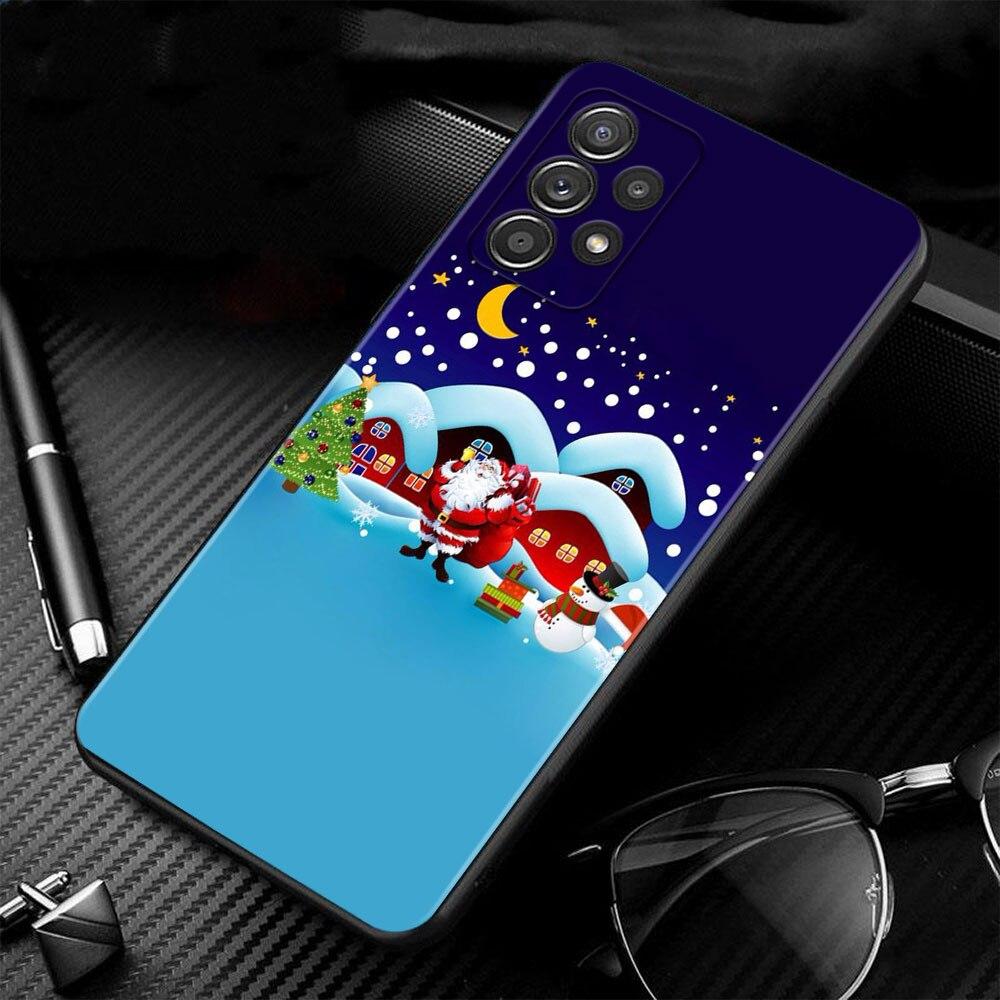 Чехол для телефона Samsung Galaxy A52s A73 A72 A53 A33 A32 A22 A13 A02s A21s A12 A31 A91 A51 A71 A41 A23 A11 Capa Christmas Santa