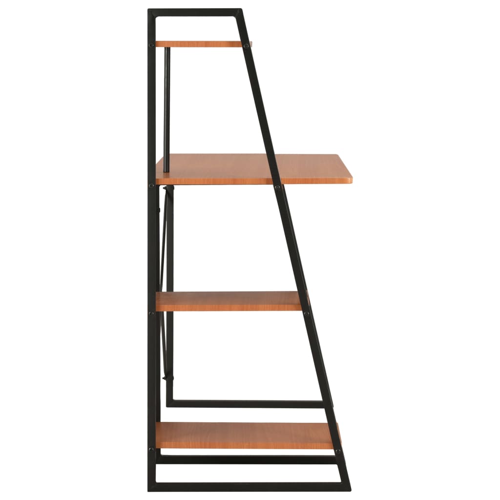 Desk with Shelf Unit Black and Oak 102*50*117 cm