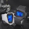 "Square LED Sports Watch for Men, Women, and Kids - Luminous Display, Fighter Aircraft Design"