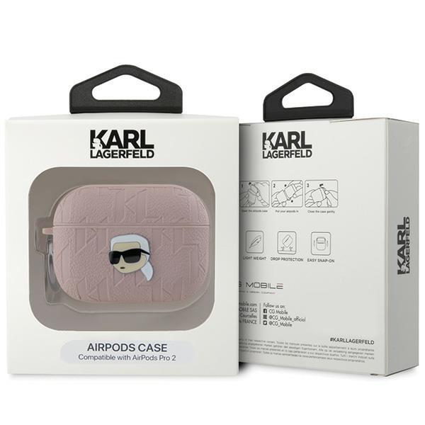 Etui do AirPods Pro 2 Karl Lagerfeld Monogram Karl Head Różowe