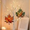 Autumn Maple Leaf Suncatcher Stained Glass Window Wall Hanging Decoration Acrylic Fall Leaf Ornament for Harvest Thanksgiving Party Supplies